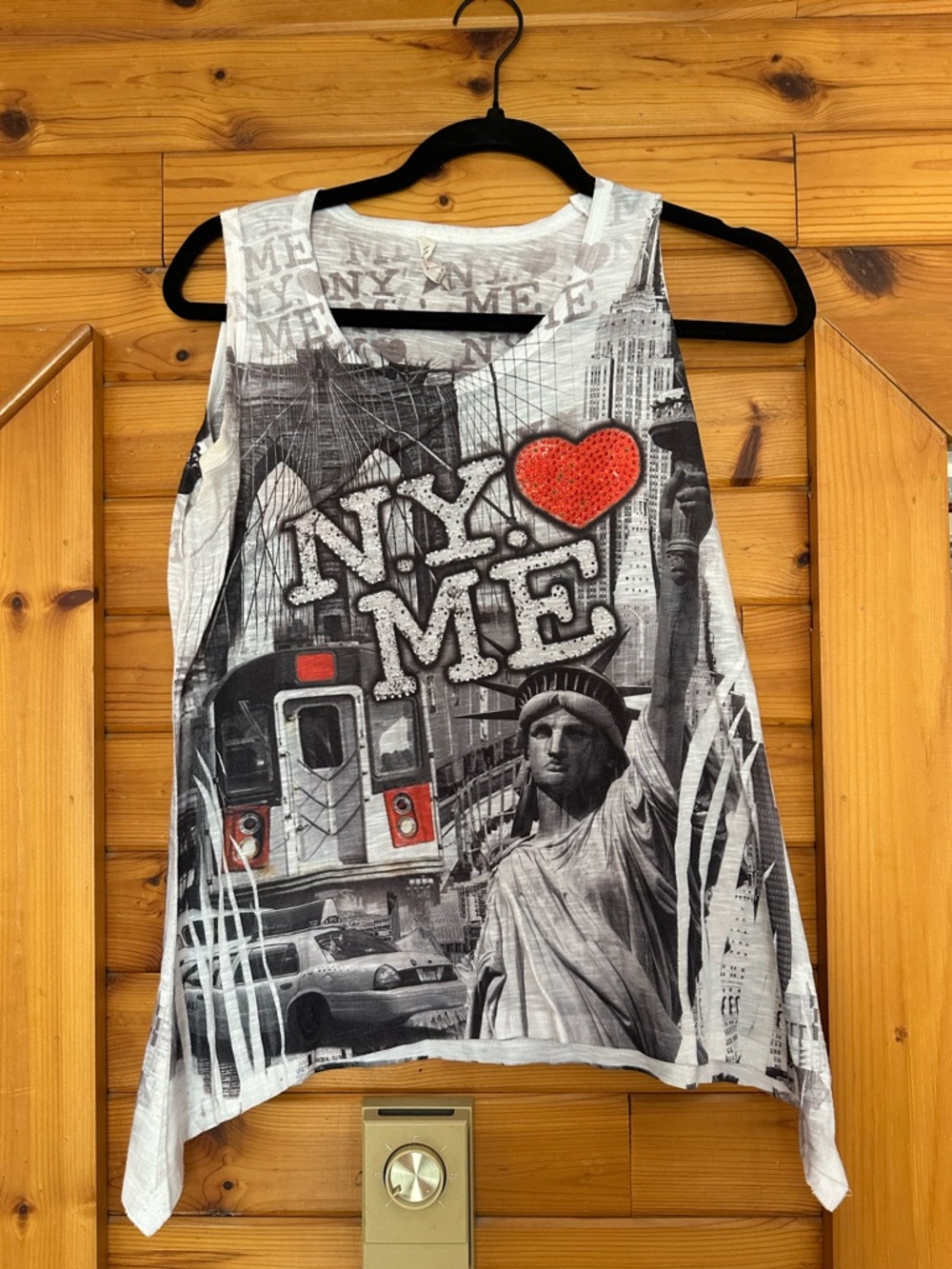 Vintage New York Love Me Tank Top Statue Of Liberty Graphic Y2K Sleeveless Top